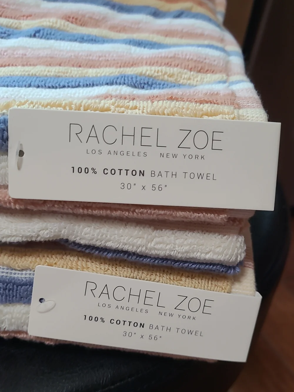 Rachel Zoe Striped Earthy Neutral Bath Towel Set